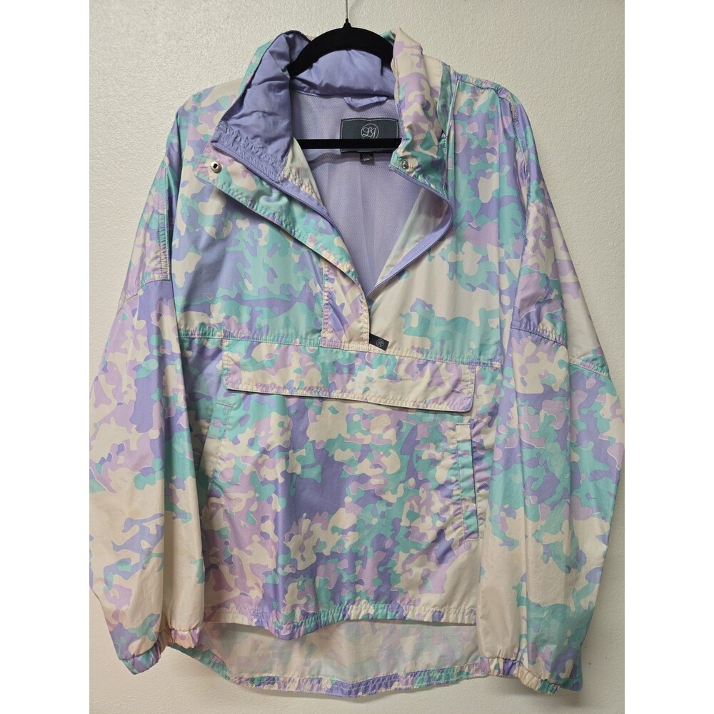Lauren James Pastel Camo Packable Anorak Windbreaker Jacket - Women's XXL